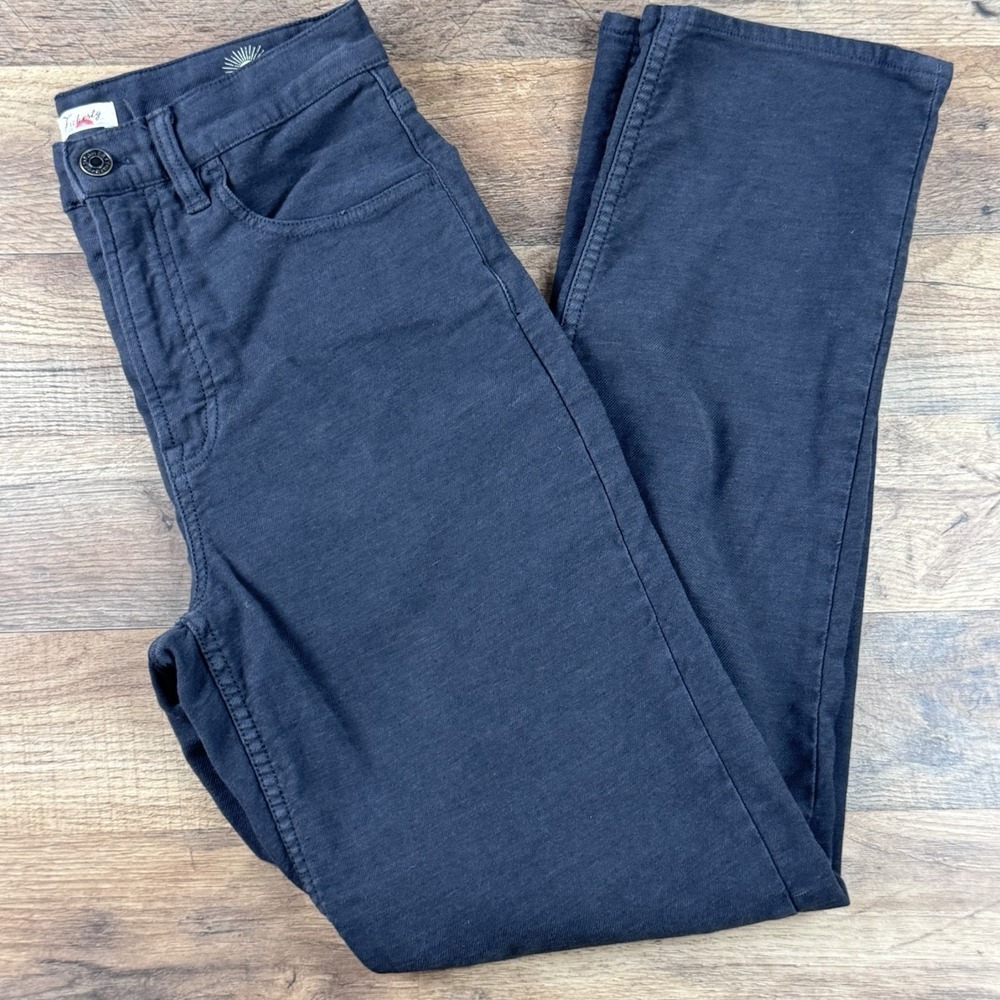 Faherty Jeans Womens 27 Grayish Blue Mid Rise Core Preppy Pant Straight Leg